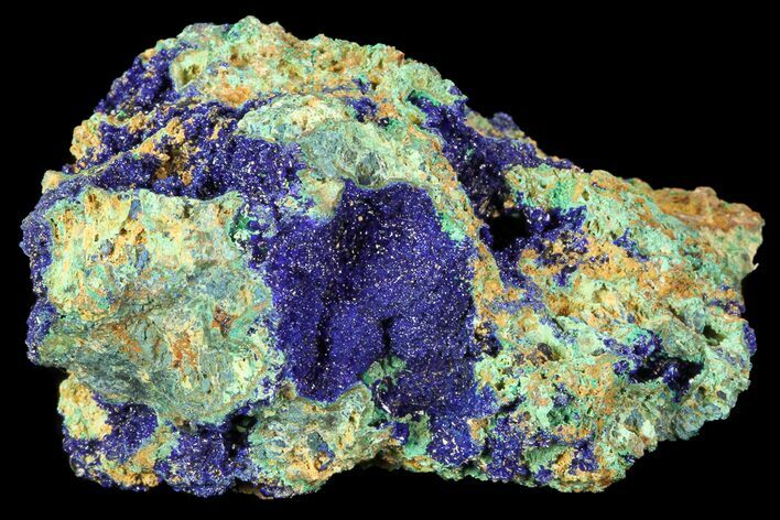 Sparkling Azurite and Malachite Crystal Cluster - Morocco #74375